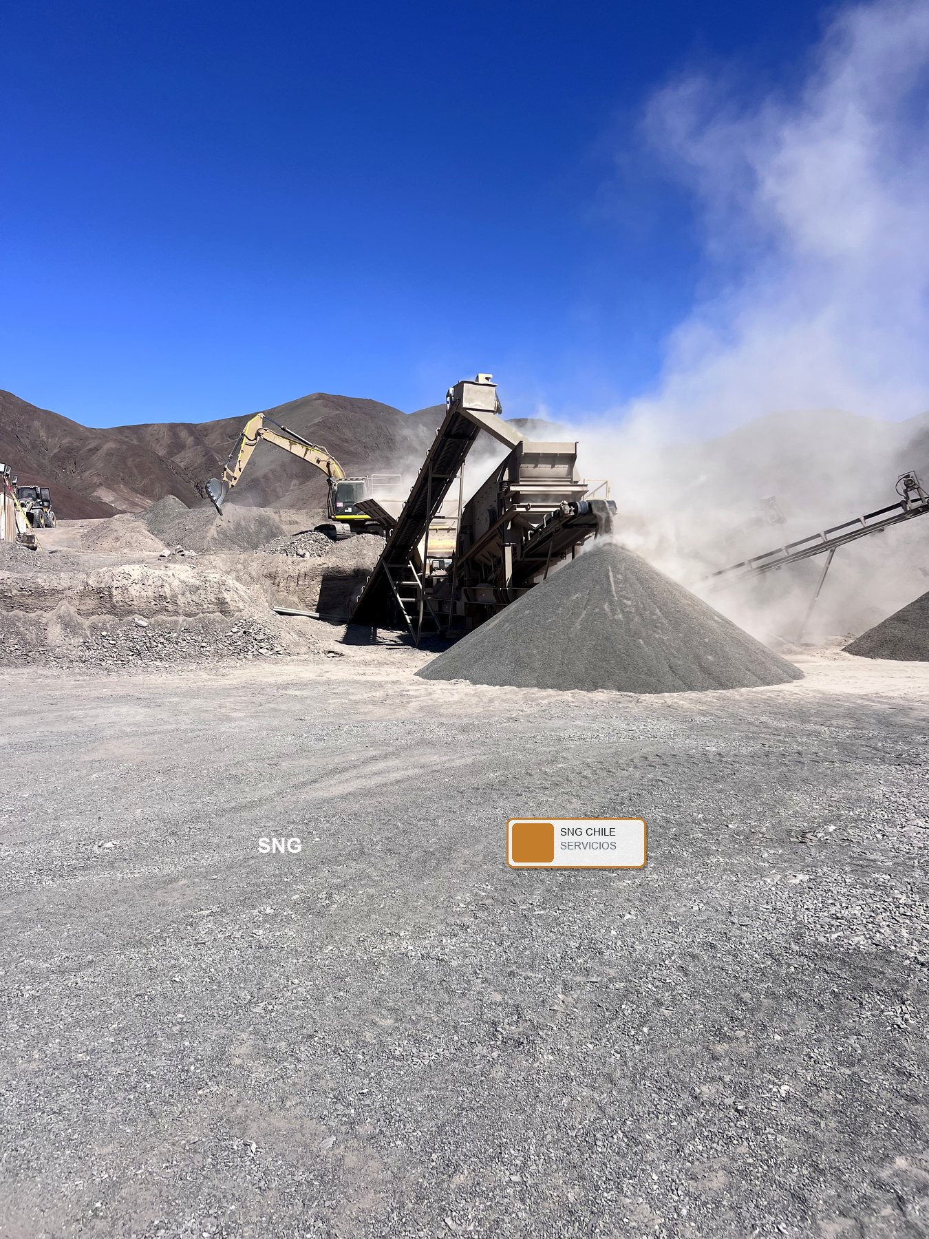 Producción de áridos en pozo de Antofagasta
